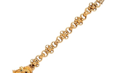 Early Victorian Gold Gem-set Bracelet