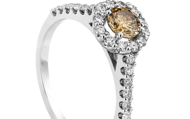 1.03 tcw Diamond Ring - 14 kt. White gold - Ring - 0.53 ct Diamond - 0.50 ct Diamonds - No Reserve Price