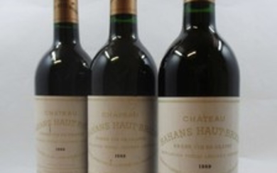 9 bouteilles CHÂTEAU BAHANS HAUT BRION 1989 Pessac Léognan (étiquettes tachées) (Cave 5)