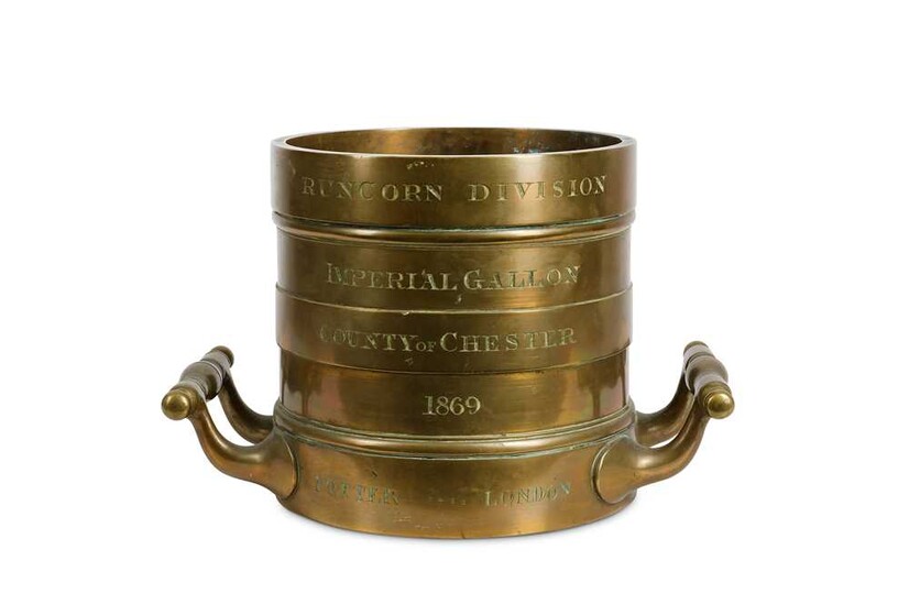 A 19TH CENTURY BRONZE IMPERIAL GALLON MEASURE FOR THE...