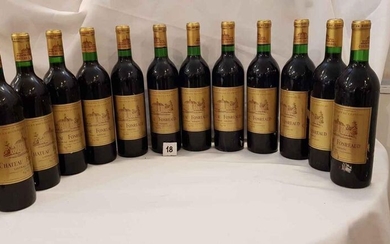 12 bottles château FONREAUD 1970 LISTRAC MEDOC CRU BOURGEOIS. 3 stained labels. Perfect levels