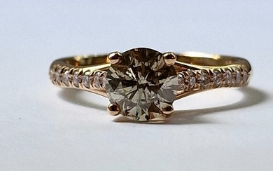 1.20 tcw Diamond Engagement Ring - 14 kt. Pink gold - Ring - 1.06 ct - Diamond - 0.14 ct *No Reserve Price*