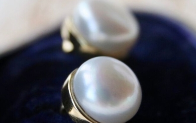 14 kt. Mabe pearls, Yellow gold, ø 10.6 mm- Earrings