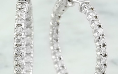 1.40 Carat Diamond 18K White Gold Earrings