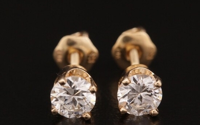 14K Gold 0.60 CTW Diamond Stud Earrings