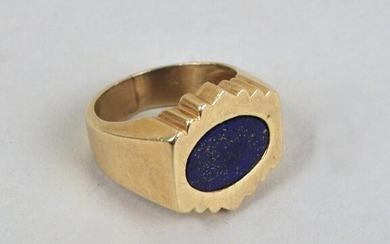14K Gold & Lapis Men's Ring