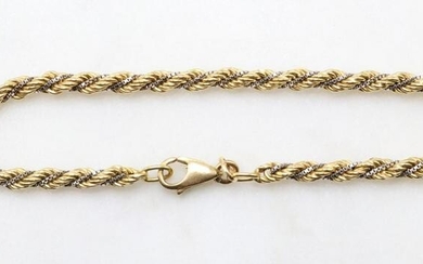 14K Two Tone Gold Rope Bracelet