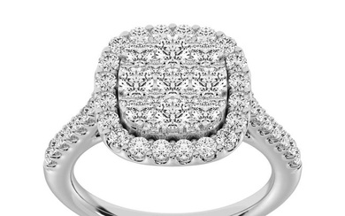 14K White Gold 1 1/5 Ctw Diamond Fashion Ring
