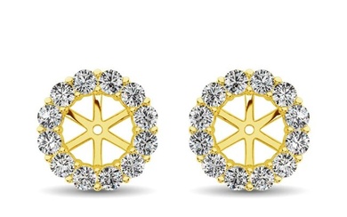 14K Yellow Gold Diamond 1/3 Ct.Tw. Earrings Jacket
