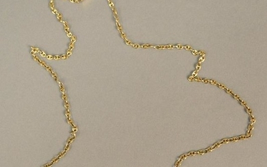 14K gold chain with cat pendant. lg 24 in., 15.9 grams.