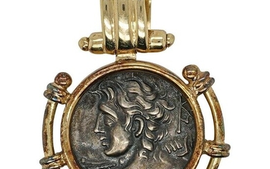 14k Gold and Ancient Coin Pendant