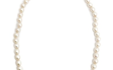 14k White Gold and Cultured Pearl Necklace
