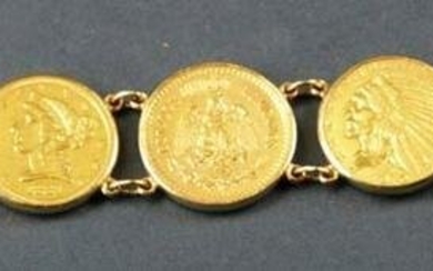 14k Yellow Gold Coin Bracelet