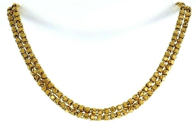 14k Yellow Gold Whimsical Box Chain Necklace