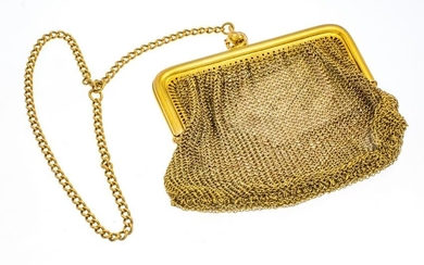 14KT Yellow Gold Mesh Change Purse. With Chain C. 1900, W 3’’ L 3’’ 94.6G