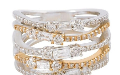 1.50 TCW HI/SI-I1 Baguette Diamond Fine Ring 18k Gold