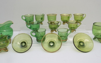 16 PC EAPG COLORADO / JEWELED MEDALLION CUPS