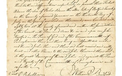 1782 WILLIAM BRADFORD ADS Washingtons Attorney Gen
