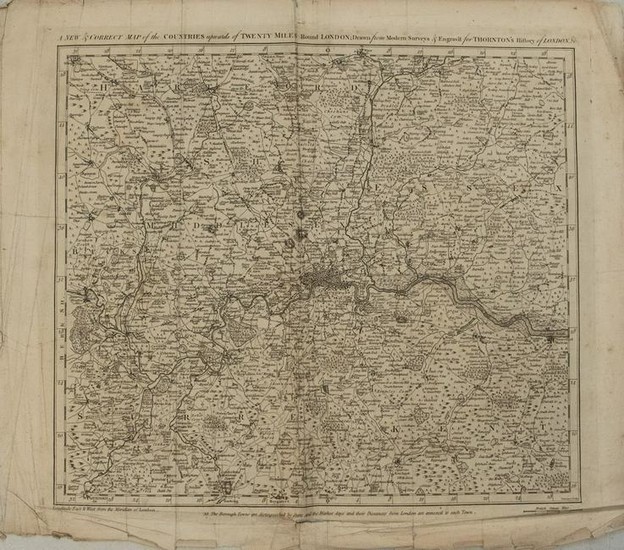 1784 Bowen Map of Greater London -- A New & Correct Map