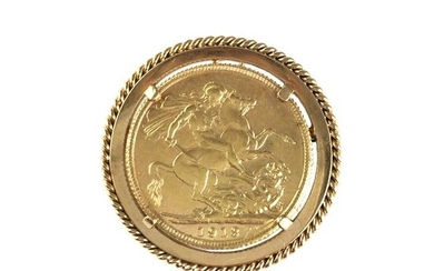 18 K yellow gold pin pendant