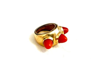 18 kt. Gold - Ring Coral