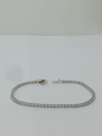 18 kt. White gold - Bracelet - 1.40 ct Diamond