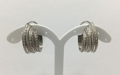 18 kt. White gold - Earrings - Diamonds