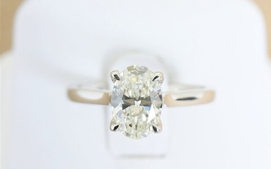18 kt. White gold - Ring - 1.03 ct Diamond