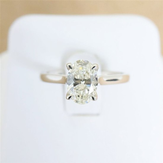 18 kt. White gold - Ring - 1.03 ct Diamond