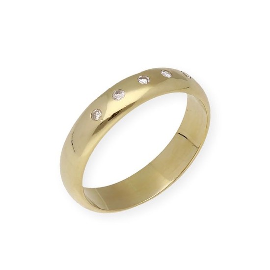 18 kt. Yellow gold - Ring - 0.15 ct Diamond