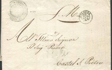 1848, lettera completa da Bologna per Castel San Pietro del 28 aprile