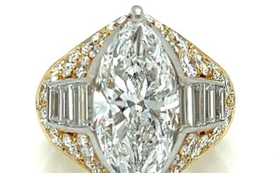 18K Yellow Gold EGL Certified 3.57 Ct. Diamond Ring
