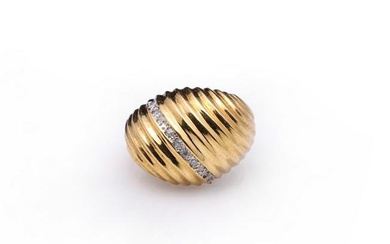 18K Yellow Gold & Diamond Dress Ring