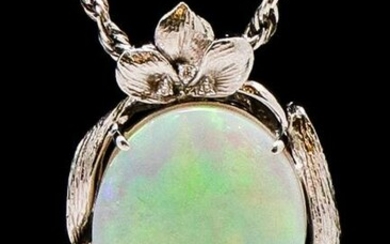 18K & 14K Gold 16.65 ct Opal & Diamond Necklace