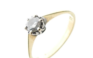 18ct gold and platinum single-stone diamond ring