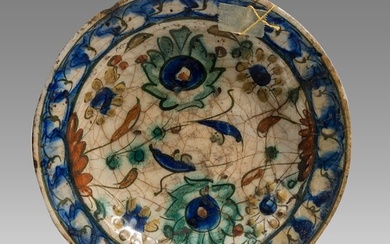 18th/19th century Ottoman Empire Ceramic Bowl in Iznik Style. Ex Sothebys.