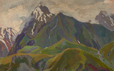 Тищенко Н. Ф. Горные вершины. 1910-е гг. Картон, темпера, 33×46 см.