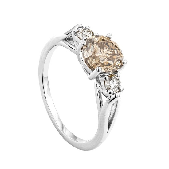1.98 tcw Diamond Ring - 14 kt. White gold - Ring - 1.72 ct Diamond - 0.26 ct Diamonds