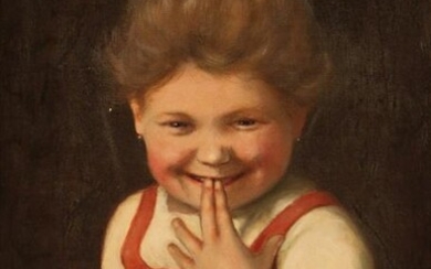 19TH CENTURY OIL ON CANVAS PORTRAIT OF YOUNG GIRL
