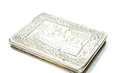 19TH CENTURY SNUFF BOX IN SILVER AND VERMEILLE SILVER.