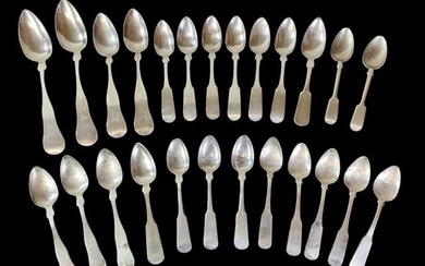 19th C. American Coin Silver Spoons (25pc)