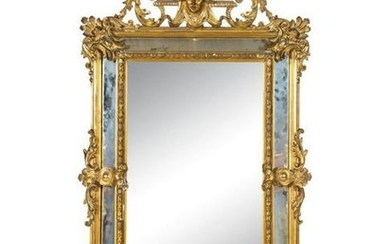 19th C. Large Italian Carved Giltwood Mirror
