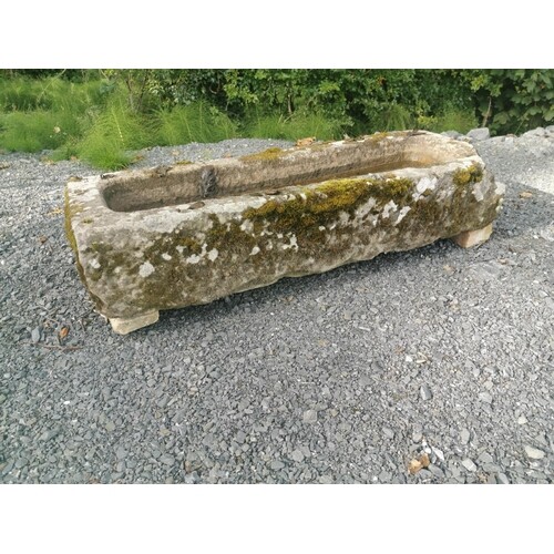 19th C. sandstone trough {24 cm H x 122 cm W x 43 cm D}.