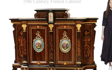 19th Century French Bronze Mounted Commode Cabinet