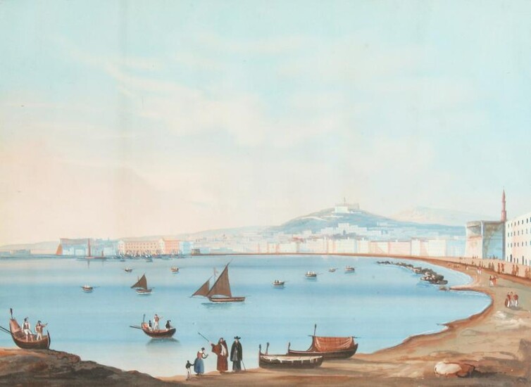 19th Century Neapolitan School. View of the Bay with