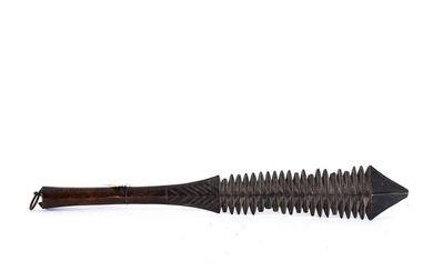 (19th c) PACIFIC ISLANDS EDGED & SPIKED WAR CLUB