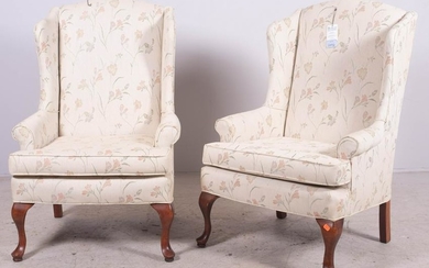 (2) Sam Moore QA style wing chairs
