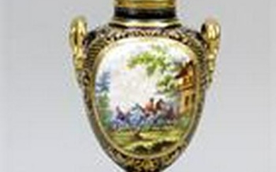 Amphora lid vase, Thuringia, beehive mark, 20th