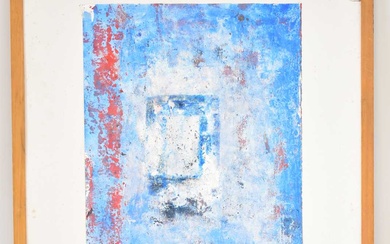 20th CENTURY ENGLISH SCHOOL; watercolour, abstract in blues and reds,...