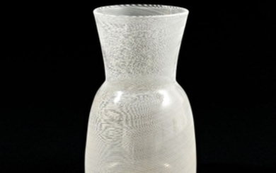 Carlo Scarpa - Venini - Half white filigree vase - Glass